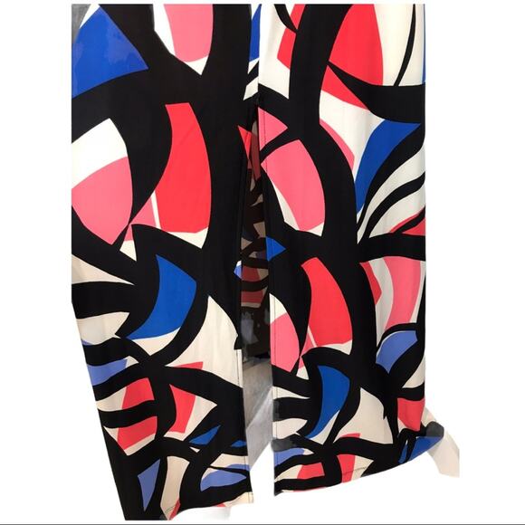 Nine West Geo print side Slit Ruffled Maxi Dress 8 - Picture 4 of 8